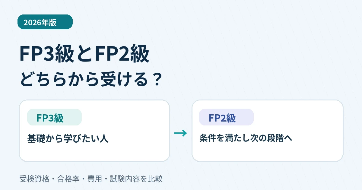 FP3級とFP2級のどちらから受けるかを比較する2026年版ガイド